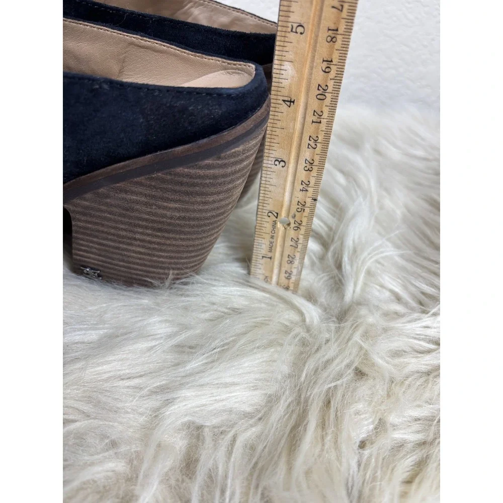 Sam Edelman Alison Mule Womens 8.5‎ Black Suede NWT Block Heel Western Chic